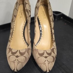 Coach Women's Brown Patterned Heels